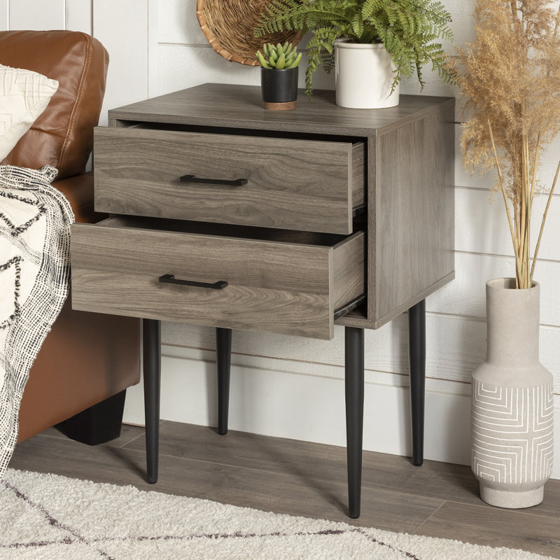Catt 2 - Drawer End Table, Slate Gray