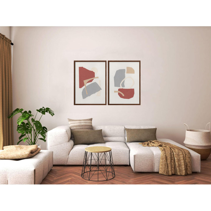"Abstract Harmony", ensemble de deux reproductions d'art encadrées, Noir, H 14 po x l 20 po