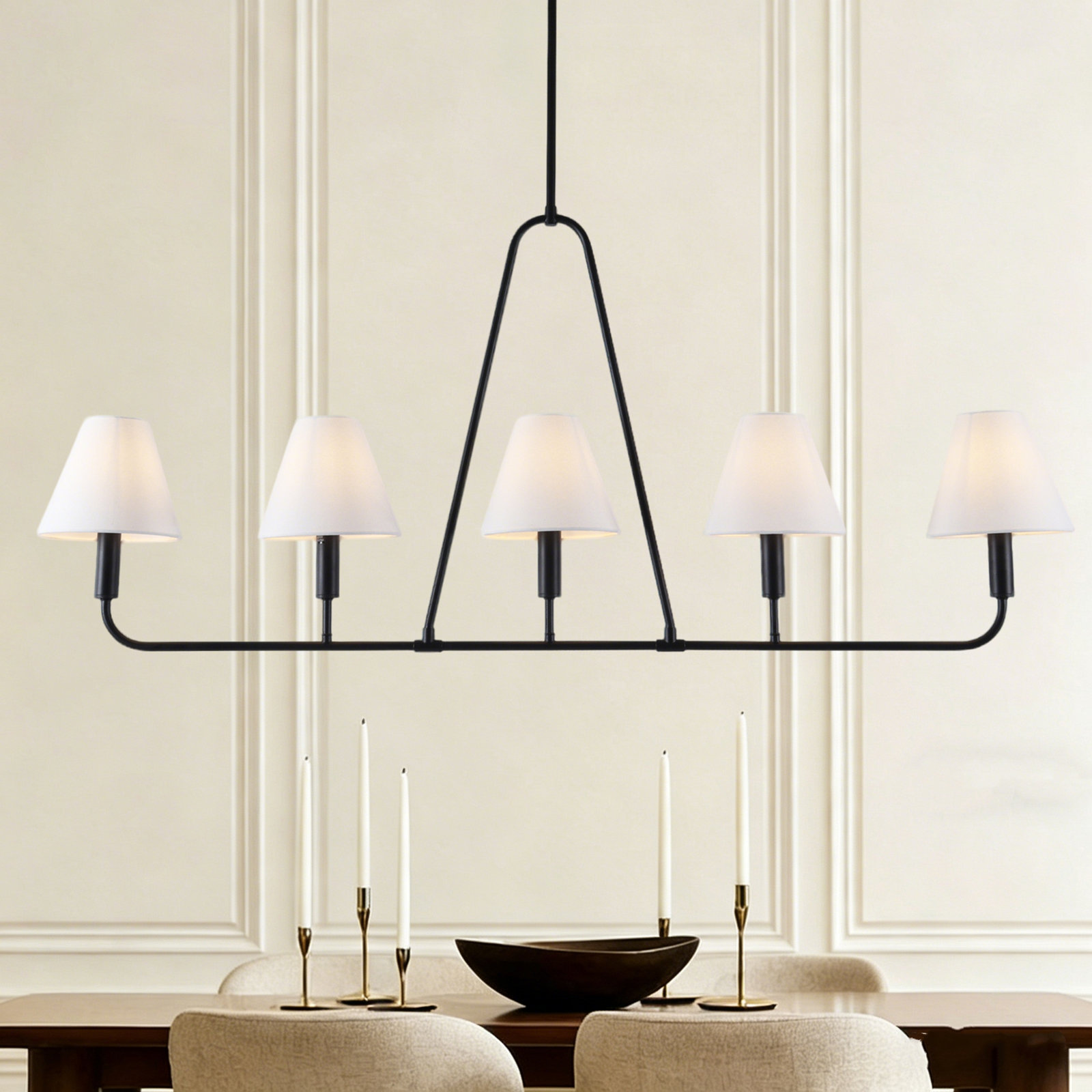 Iron 5-Light Chandelier, Matte Black