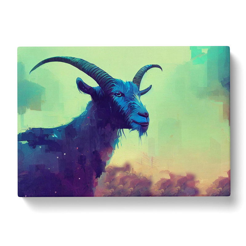Goat Painting - Wrapped Canvas, 35cm H x 50cm W x 3cm D