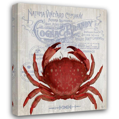 «Breakwater Bay Fab Funky», art sur toile tendue: Crabe interdisant le crabe sur fond blanc