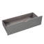 Lit plateforme gris simple en L avec bureau intégré et tiroirs - Lit gigogne pour plus de confort, bureau, tiroirs-783614577