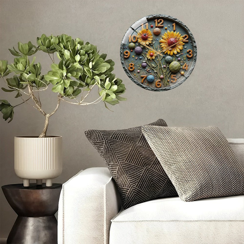Horloge murale en résine Sunflower