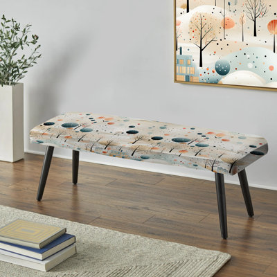 Banc noir et gris à pois - paysage rétro à pois