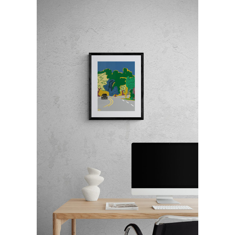 Pacific Palisades Print by Deborah Blum, Black Framed Canvas, 33" H x 25" W