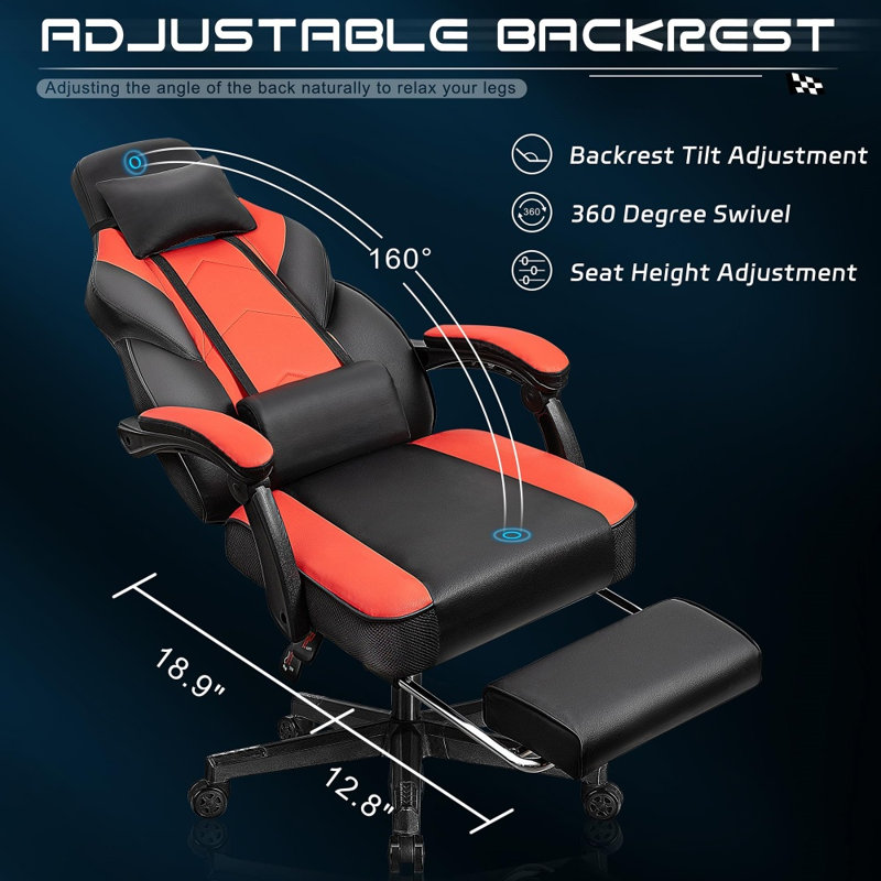 Fauteuil de jeu pour adulte, Rouge