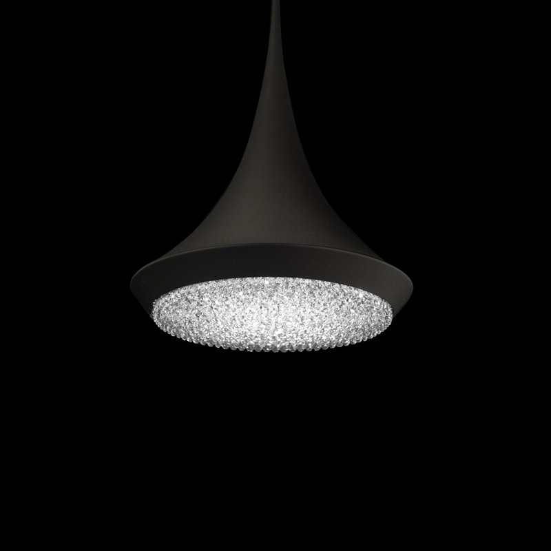 1 - Light LED Pendant, Black, 24" H x 18" W x 18" D