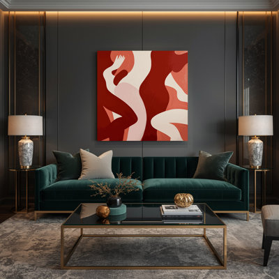 Abstract Figurative 10 Red Canvas Wall Art