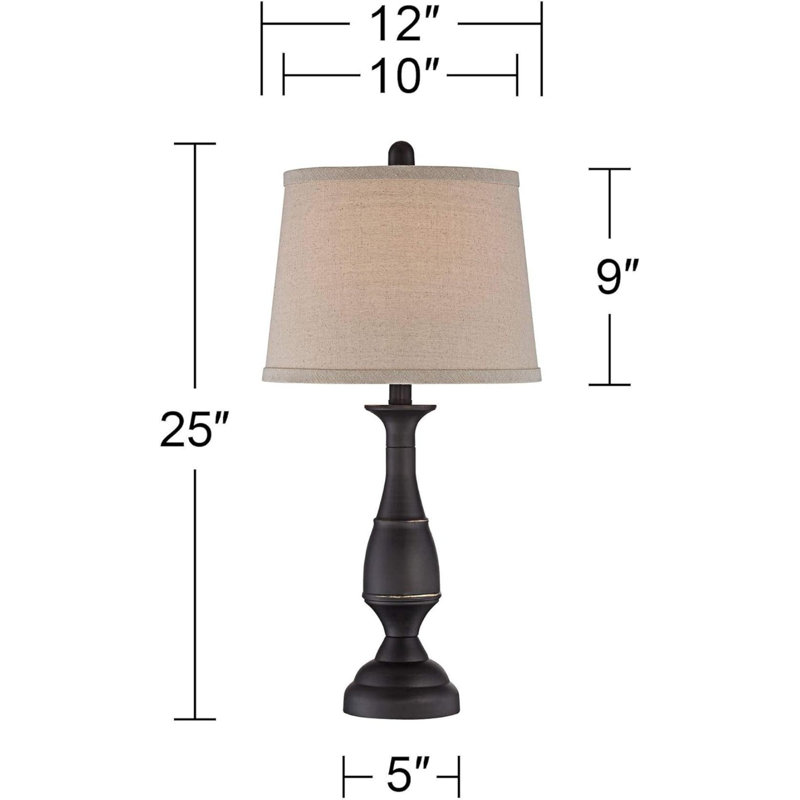 Ensemble de lampes de table noires 25 po Abbigal