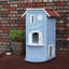 Petite maisonnette d'intérieur pour chat à trois étages ou maisonnette d'extérieur pour chat résistante aux intempéries de couleur bleue Natura de TRIXIE
