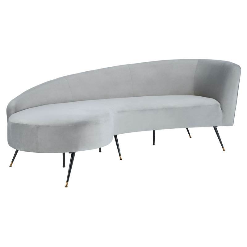 Frankie 86'' Velvet Sofa, Gray Velvet