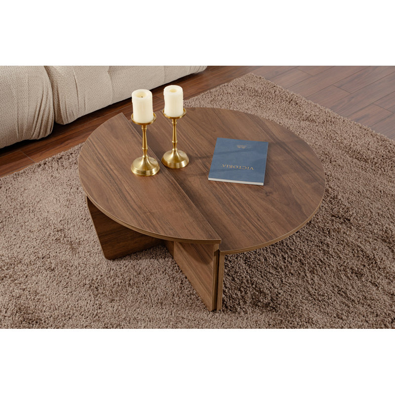 Modern Walnut Coffee Table, 90 x 30 x 60 cm, 100% Melamine Coated Particle Board, Thickness: 0 cm, Design for Living Room, Durable & Stylish, For Contemporary Home Décor