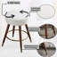 Tabouret pivotant à 360 ° à hauteur de comptoir - Mid-Century moderne, revêtement blanc Boucle, revêtement de couleur bois en blanc, bois, salle à manger Passion