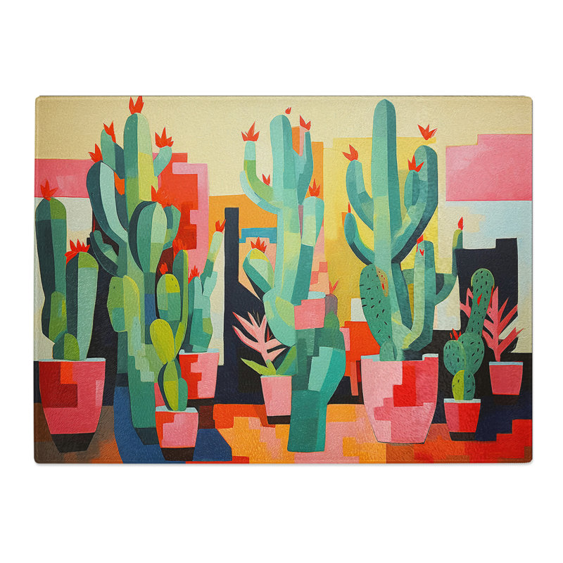 Cactus Constructivism  Glass Chopping Board