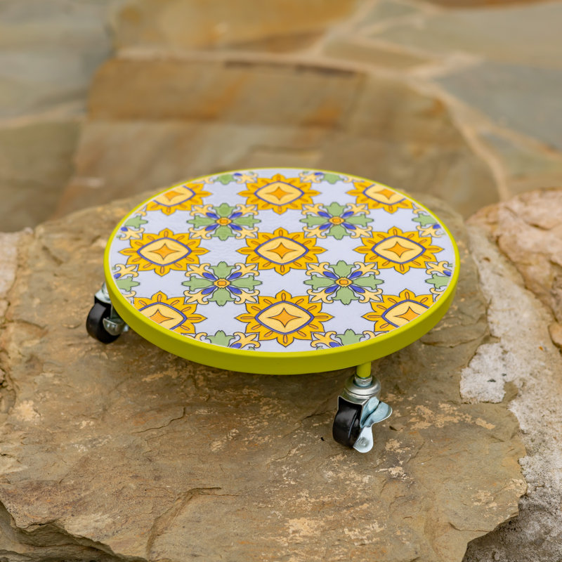 Chariot à plantes 11,8 "en mosaïque de céramique" Valencia "(ensemble de 2)