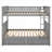 For Shared Bedrooms, Gray-toned Solid Pine Convertible Full over Full Platform Bunk Bed with Storage Drawers