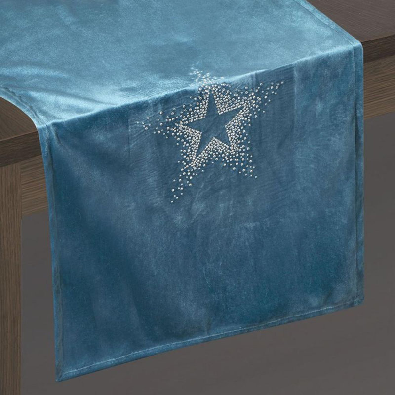 Geometric Table Runner, Navy Blue