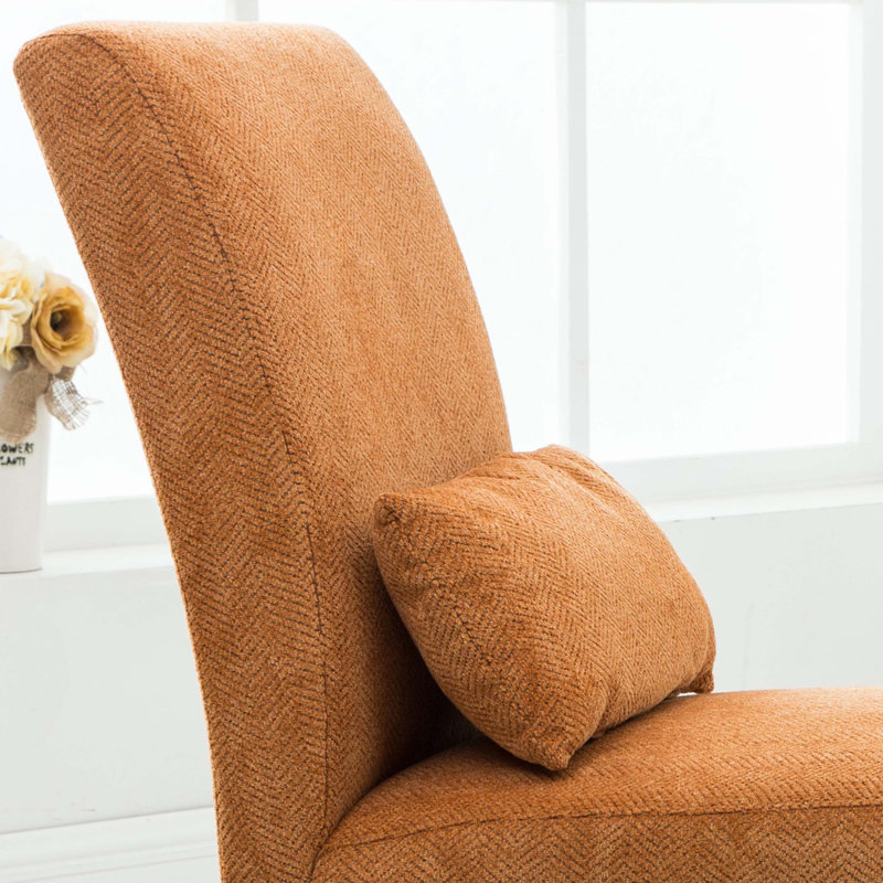 Fauteuil d'appoint sans accoudoirs avec coussin Pisano, Polyester orange