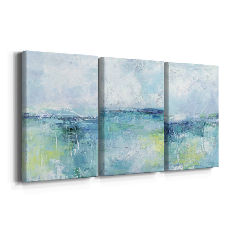 ABSTRACT Series DCCCXIV  -Custom Wrapped Gallery Canvas - 3 Pieces, 12" H x 24" W