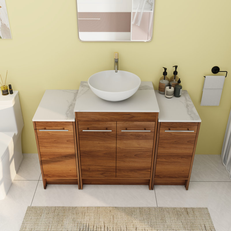 47.26'' Single Bathroom Vanity with Ceramic Top