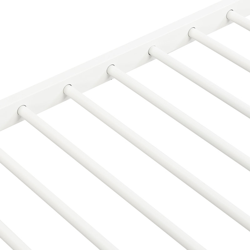 Lit superposé en métal blanc avec lit gigogne - Structure simple en métal blanc stable et peu encombrante, capacité de charge élevée et efficace
