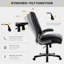 181kg Capacity  Ergonomic PU Leather Office Chair, Adjustable Lumbar Support & Flip-Up Arms-885265490