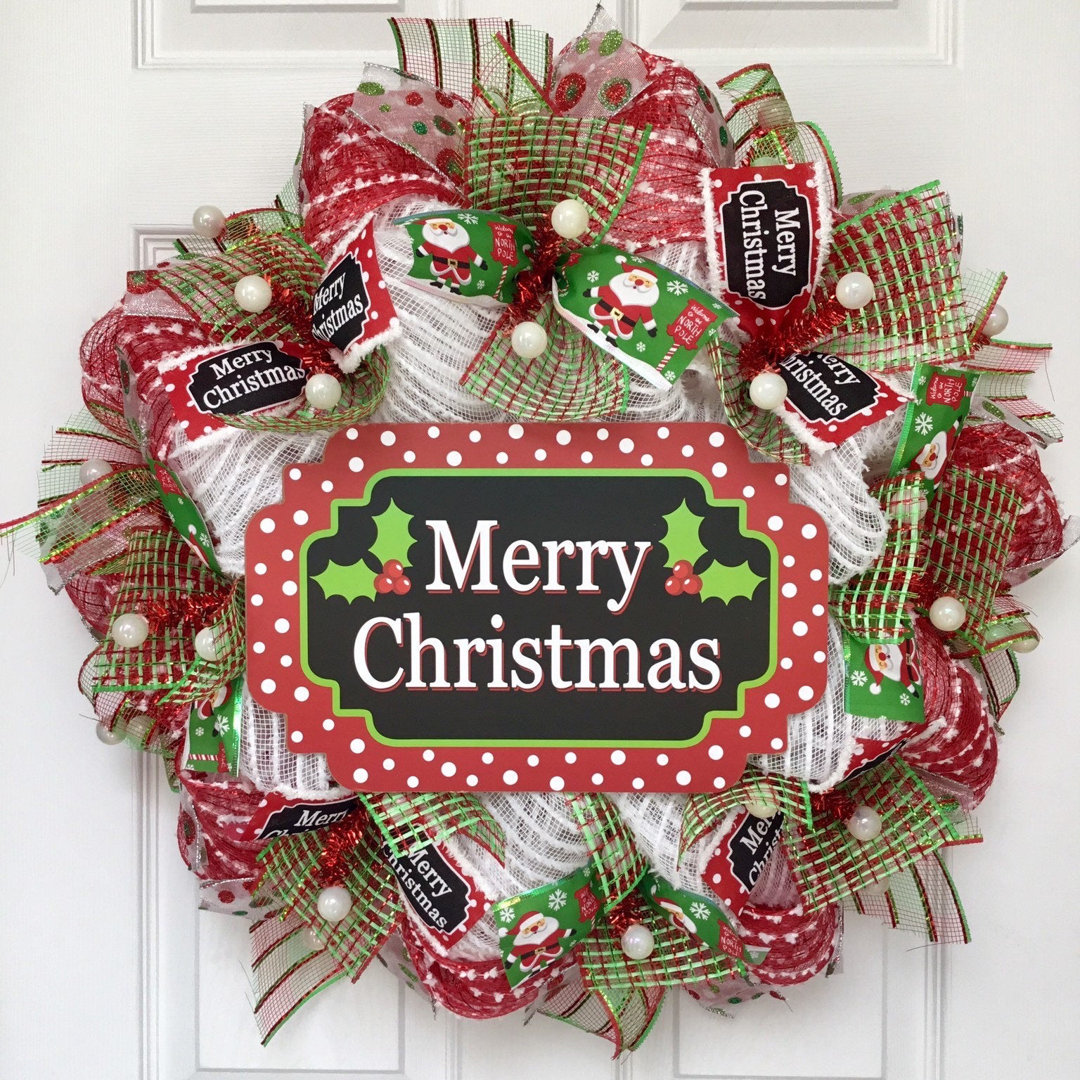 Merry Christmas Swiss Dot 24" Acrylic Wreath The Holiday Aisle®