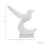 Statue d'oiseau Ecomix inspirée de la galerie avec base en marbre pour décor de salon - Décoration sculpturale pour tablette ou décoration intérieure - 11 po, blanc