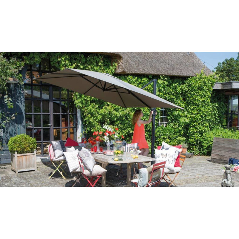 Fareham Tilt Cantilever Parasol, 270" H x 250" W x 250" D, Dark Grey