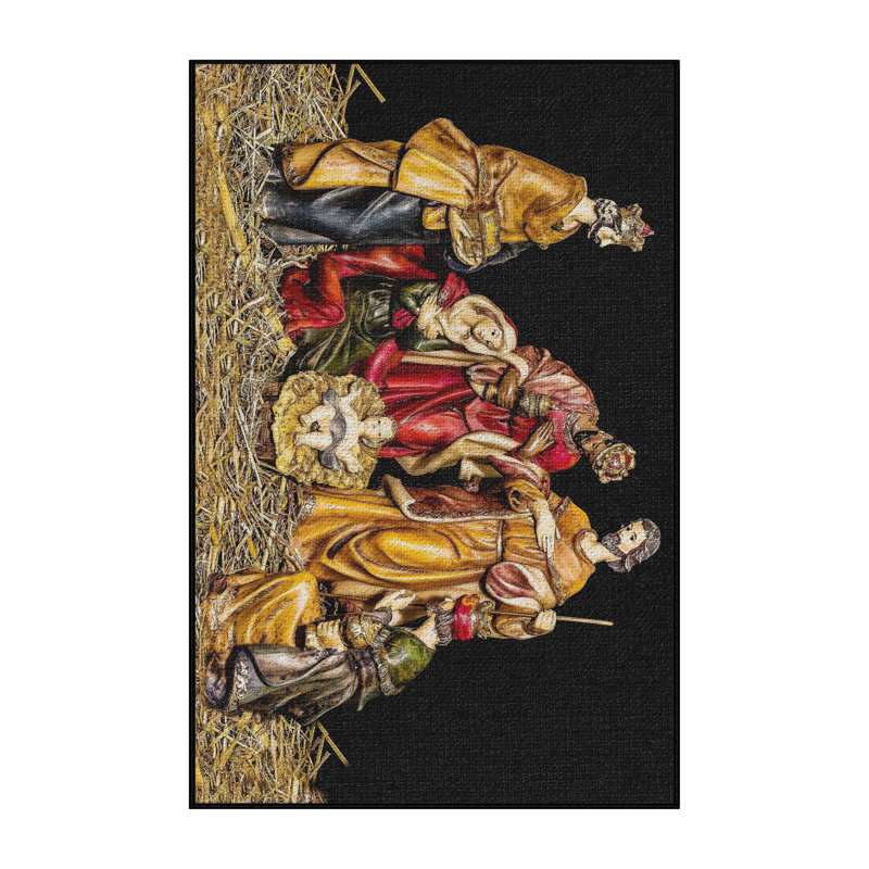 Tapis brun lit de bébé figures, Rectangle 4 pi x 6 pi