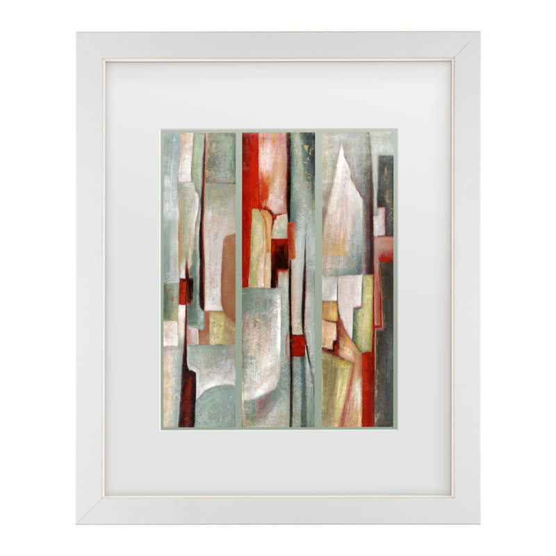 Art encadré «J Triptych» par Joval, Blanc, H 22 po x l 18 po x P 0,75 po