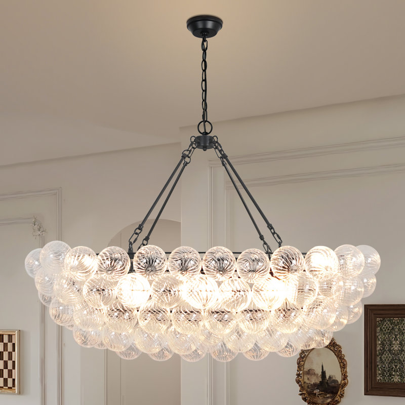 12 - Lights Chandeliers Bubble Glass Chandelier Dimmable Large Chandeliers For High Ceilings Dining Room Chandelier
