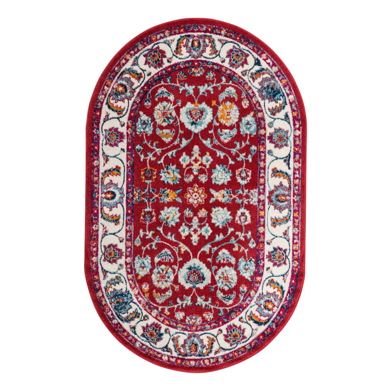 Arenas Floral Indoor Rug, Oval 5' x 8'