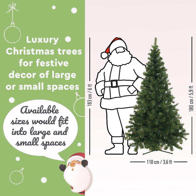 Artificial Christmas Tree, 5.91ft H x 3.61ft W