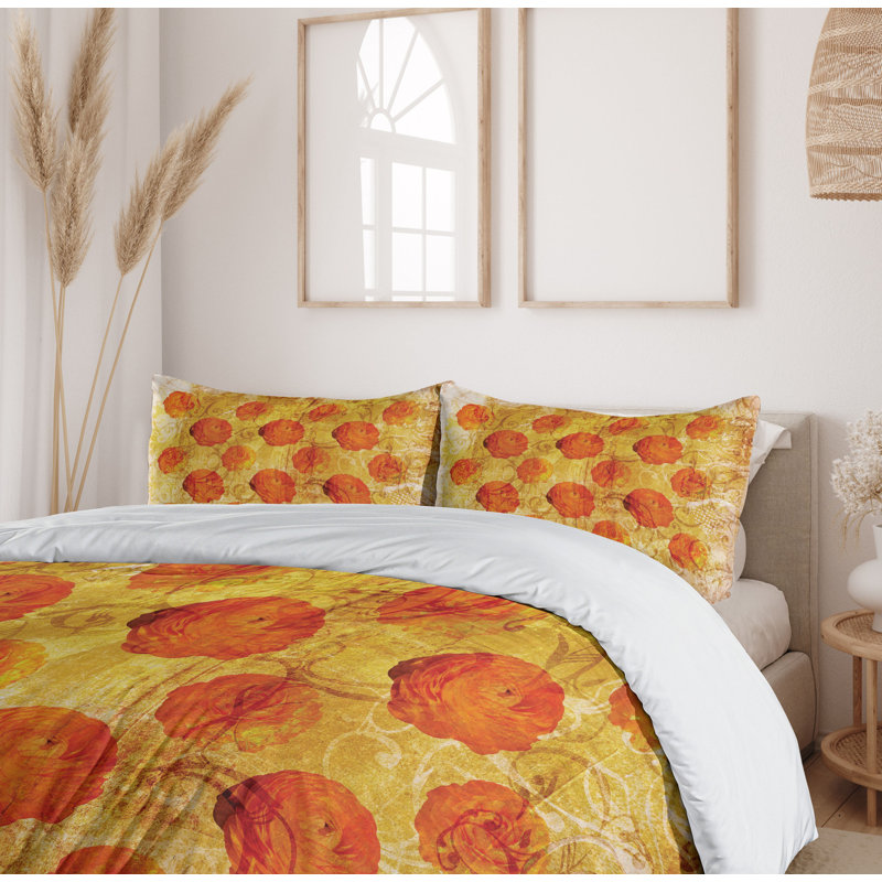 French Country Polyester Floral Duvet Cover, King Duvet Cover + 2 Pillow Sham