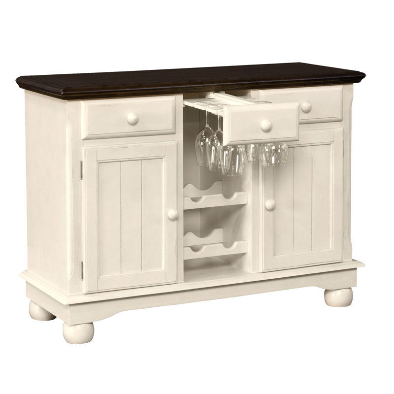 Letizia Solie Wood Server Sideboard, Cocoa Bean/Chalk