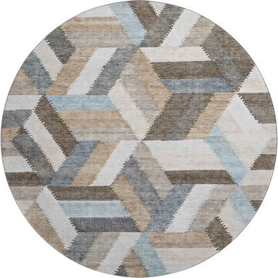 Tapis géométrique de qualité supérieure lavable à la machine Larock AMF1241