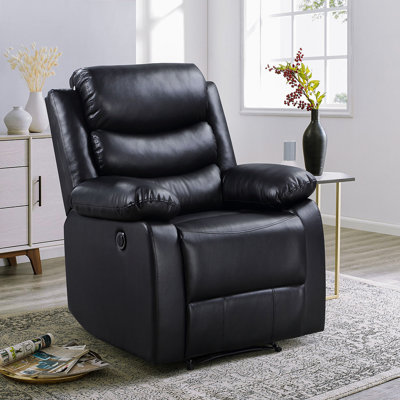 Fauteuil inclinable électrique noir avec accoudoirs coussinés