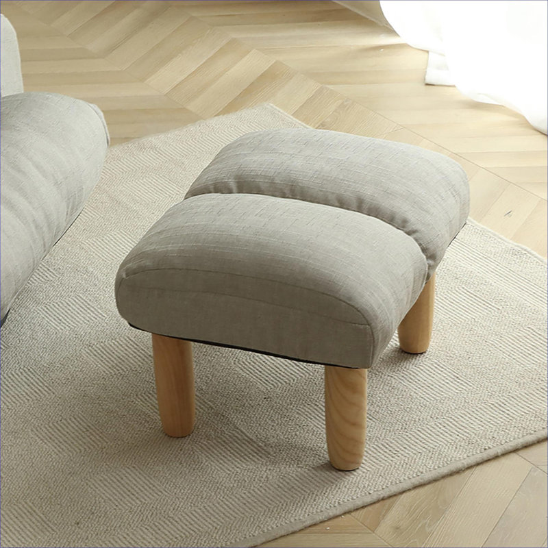Tabouret à pédale modulaire en métal gris doux pour les canapés de salon et les chaises longues assortis