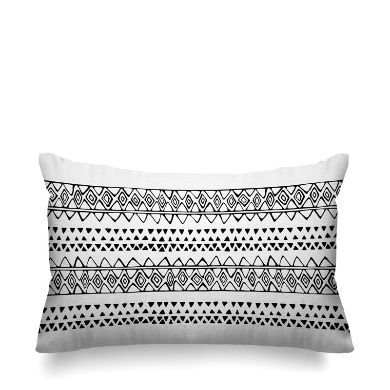 Titi Geometric Outdoor Reversible Throw Pillow, White