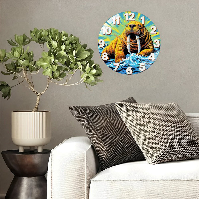 Horloge murale Walrus Illustration
