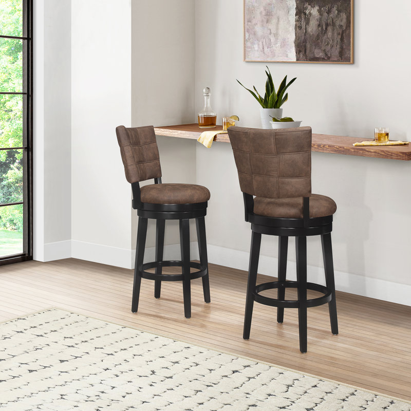 Tabouret de bar et de comptoir Bittu, Tabouret de bar (assise de 30 po de hauteur), Châtaignier