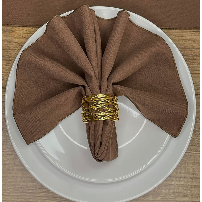 Atara Polyester Solid Colour Square Napkin, Brown
