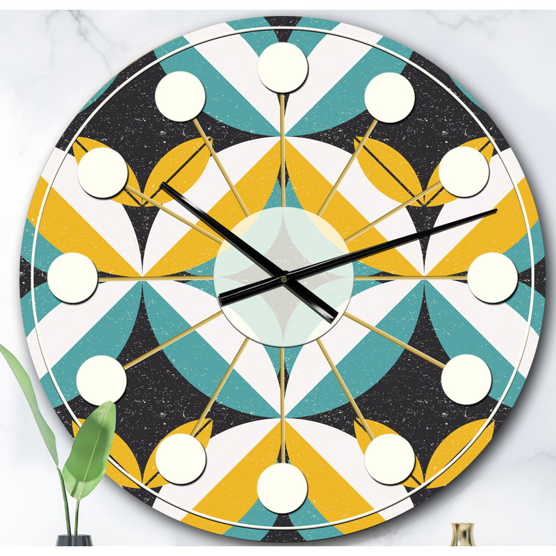 Horloge murale rétro Mid-Century, Surdimensionné