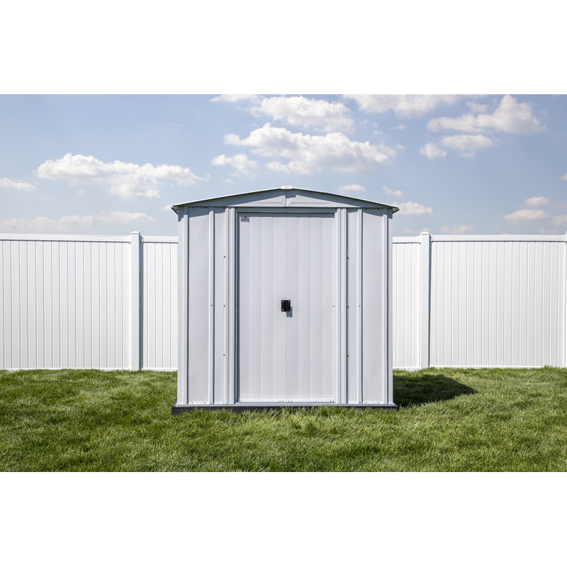  Arrow Classic Steel Storage Shed, 6 ft. W x 7 ft. D, Light Gray