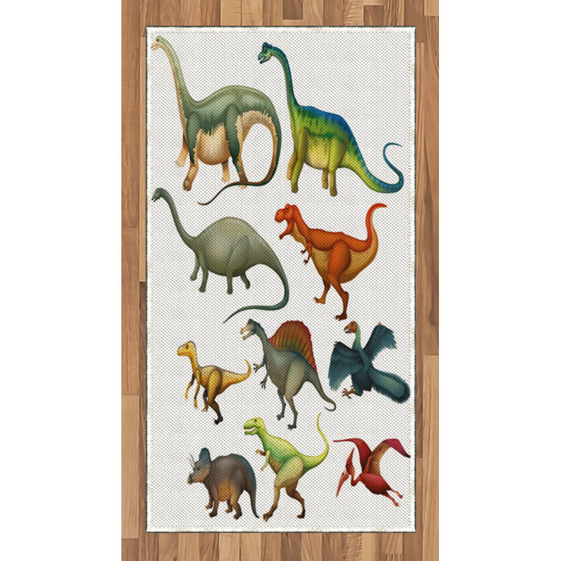 Dinosaur High Density Long Fiber Poly Threads Decorative Area Rug Carpet, Rectangle 2'7" x 5'