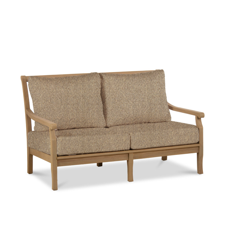 Stockton 64'' Wide Teak Loveseat with Cushions, Preview Toffee