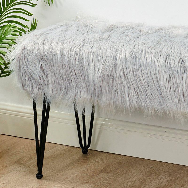 Keilia Upholstered Ottoman, Silver Cloud
