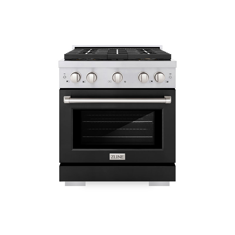 ZLINE 30 in. 4.2 cu. ft. Paramount Dual Fuel Range W/ 4 Burner DuoPro Cooktop and Electric Convection Oven W/ Black Matte Door