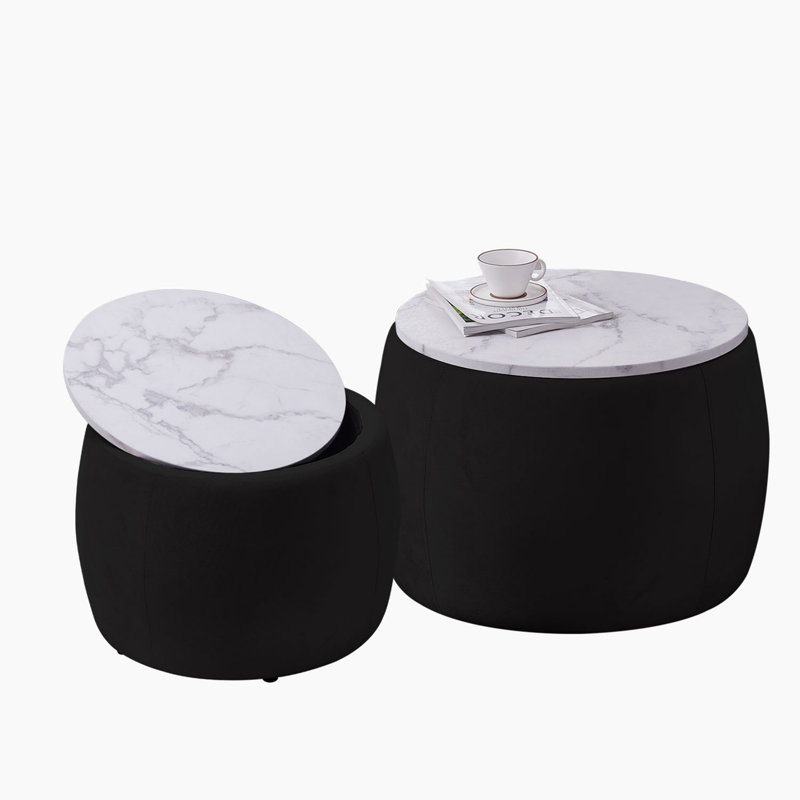 Tables d'appoint Shiloe, Noir mat